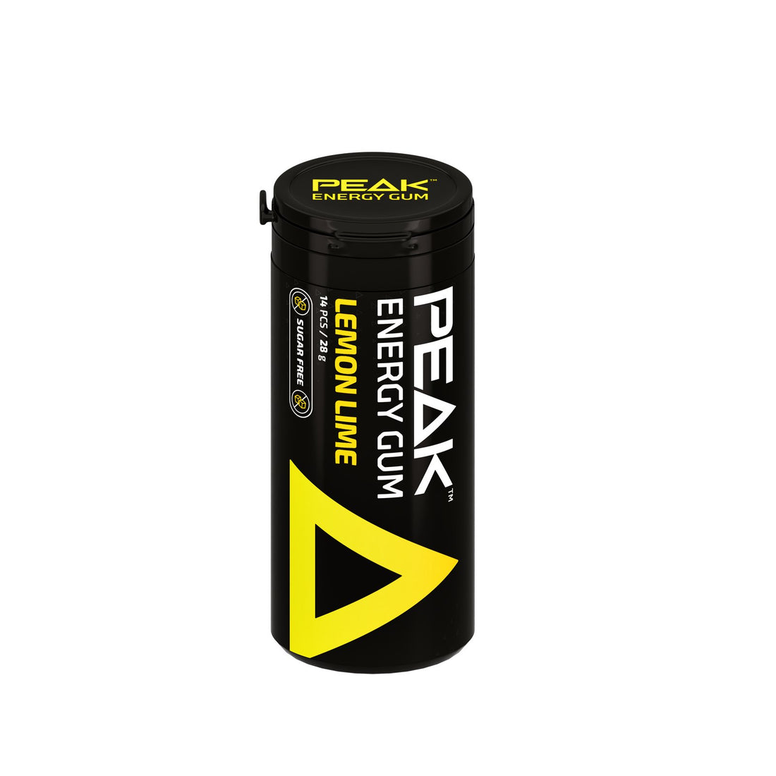 Peak Energy Gum Lemon Lime tube, 14 pieces, 80mg caffeine per serve