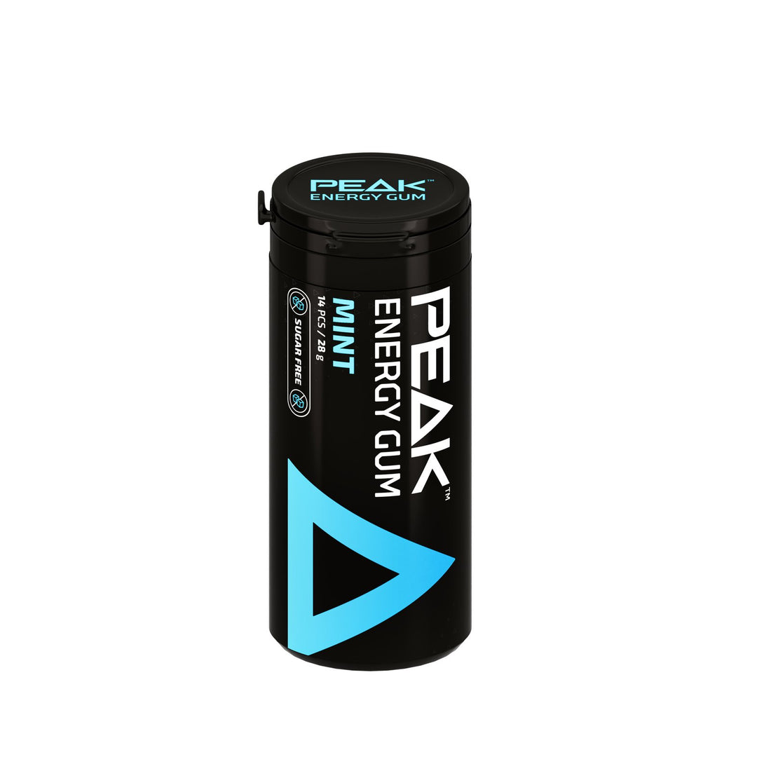 Peak Energy Gum Mint tube, 14 pieces, 80mg caffeine per serve