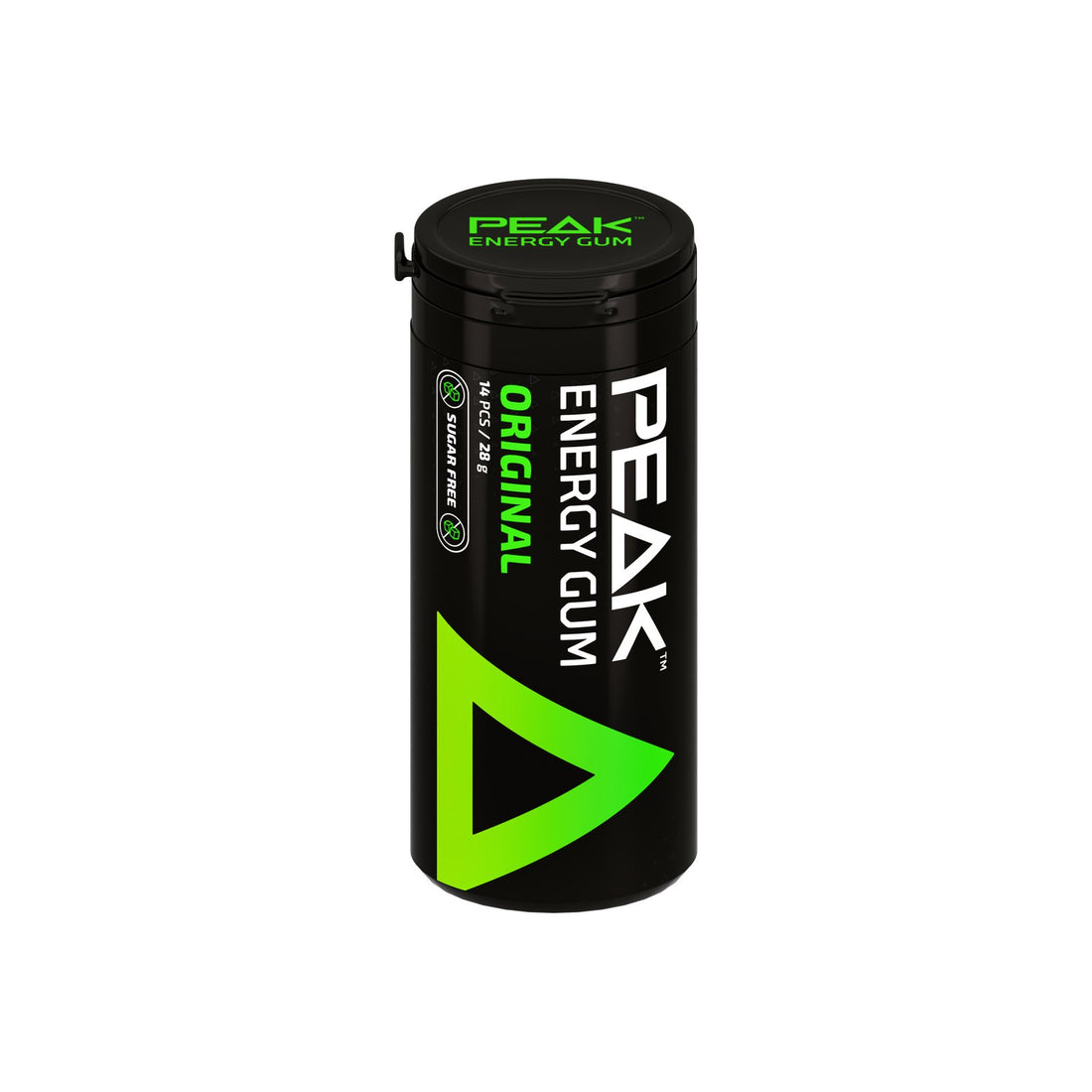 Peak Energy Gum Original tube, 14 pieces, 80mg caffeine per serve