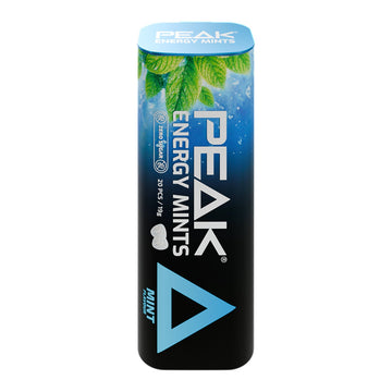 Peak Energy Mints Mint tin, 20 mints, 30mg caffeine each